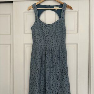 2 Blue Lace Anthro Deletta Dress